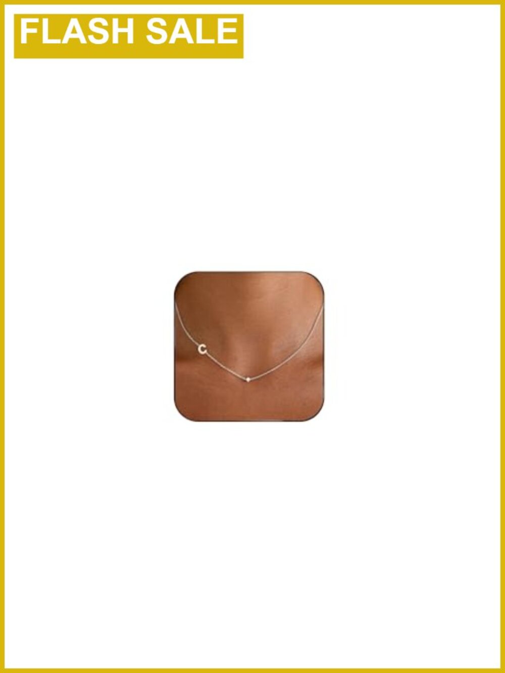 14K Gold Plated Initial Necklace Dainty Sideways Letter Choker